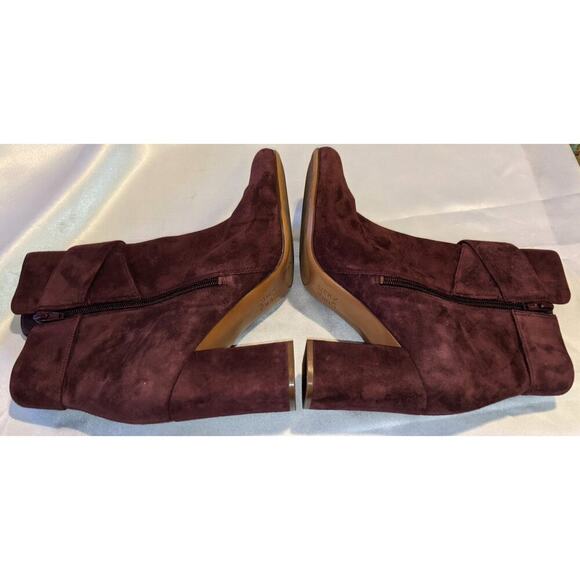 Naturalizer Women's Burgundy Rae Bordo Side Zip Suede Leather Boots Size 9.5M - Picture 4 of 10